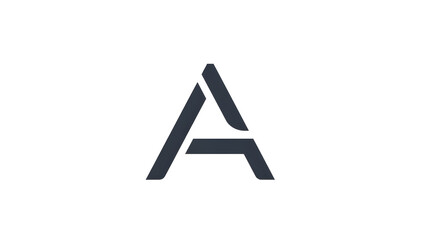 A modern and minimalist geometric logo design of the letter A on a clean white background