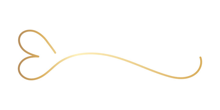 PNG Elegant gold heart flourish on transparent background