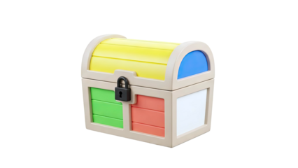 Colorful Treasure Chest with Lock