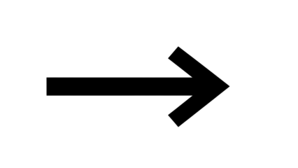 an outline of a rightward pointing arrow on a black background