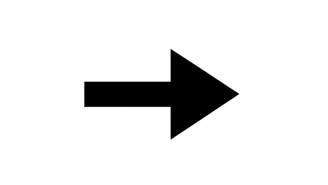 A minimalist white arrow points to the right on a black background