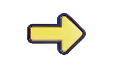3D Yellow Arrow with Black Outline