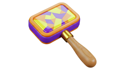 Colorful Rectangle Magnifying Glass with Wooden Handle