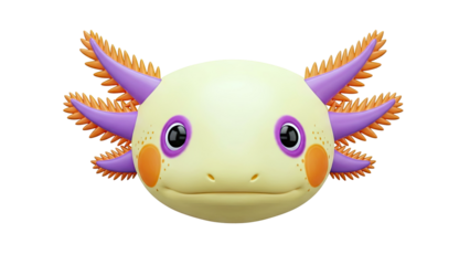 Cute Axolotl 3D Render
