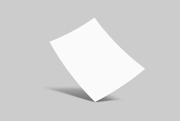 White paper mockup with folded corner isolated on background, clean paper texture for notebook, journal, poster, paper sheets, folded booklets, print, magazines, catalogs or newspapers. Vector