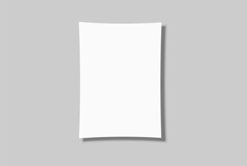 White paper mockup with folded corner isolated on background, clean paper texture for notebook, journal, poster, paper sheets, folded booklets, print, magazines, catalogs or newspapers. Vector