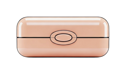 Peach Colored Rectangular Case with Oval Detail