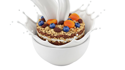 Cereal with Milk Splash and Toppings