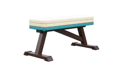 Flat Weight Bench with Beige and Teal Padding