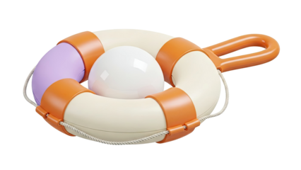 3D Render of a Lifebuoy with a Sphere Inside