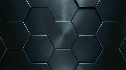 Dark Metallic Hexagon Honeycomb Pattern Background