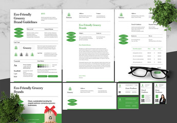 Green And Black Brand Guidlines Eco Green Grocery