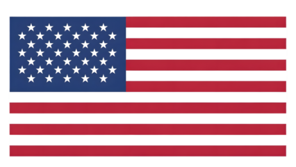 American flag isolated on transparent background