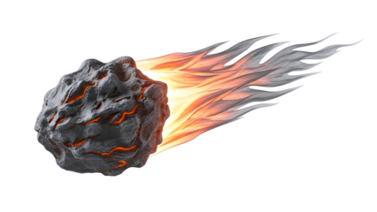 Fiery Meteor Streaking Through Space