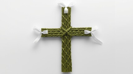 Handcrafted cross with natural materials