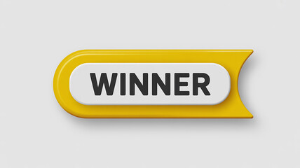 Yellow banner with white inset and black text WINER on a light gray background Keywords