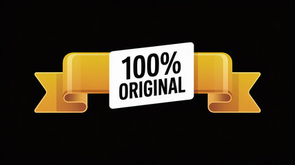 Yellow ribbon banner with 100% ORIGINAL in white text on a black background