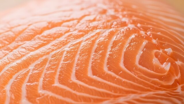 Close up of raw salmon fillet texture.