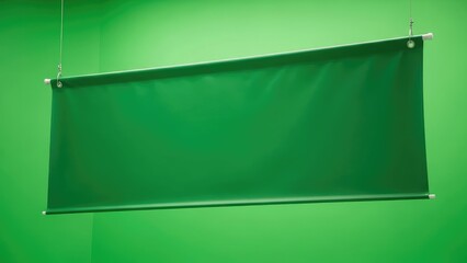 Green chalkboard on green background empty.