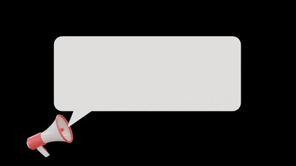 Megaphone speaker with speech bubble for marketing, announce, advertising, and promotion with alpha channel transparent background