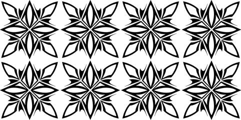 black and white seamless ethnic pattern
