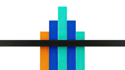 Abstract Bar Chart with Black Line