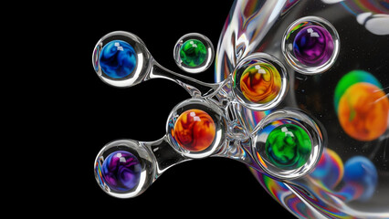 Molecular Colorful Bubbles Pear