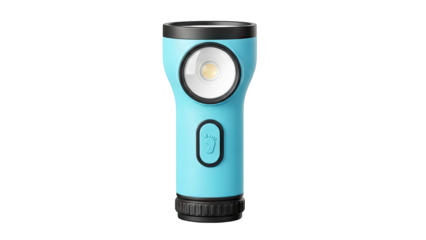 Blue Flashlight with Footprint Icon
