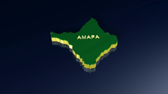 Amapa State 3D Map of Brazil in Animation