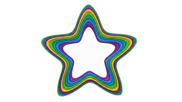 Layered Star Outline with Rainbow Colors - Powered by Adobe