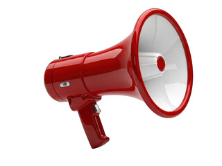 3d rendered red megaphone isolated on transparent background