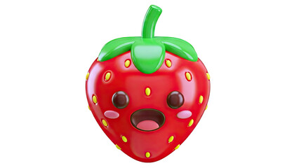 Kawaii 3D Strawberry Character