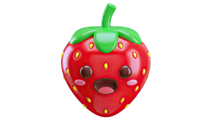 Kawaii 3D Strawberry Character
