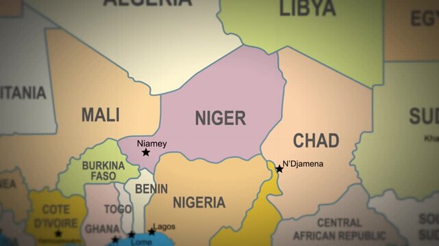 Strategic illustration highlighting political boundaries in Sahel area