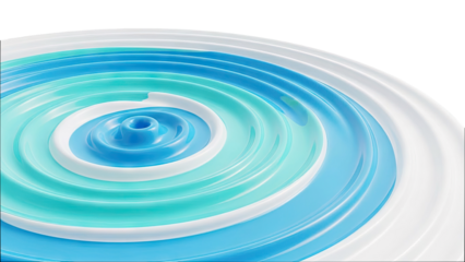 Swirling Aqua and White Liquid Forms