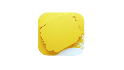 Abstract yellow brush stroke logo on white background