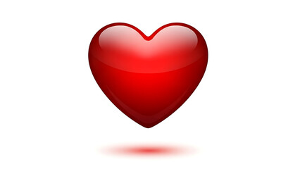 A bright red heart on a white background