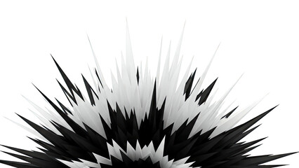 Black and white abstract explosion of sharp spikes