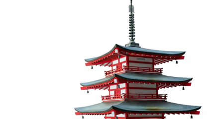 Red and White Japanese Pagoda Tower