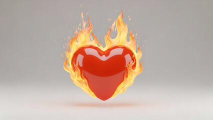 Blazing heart of passion and love