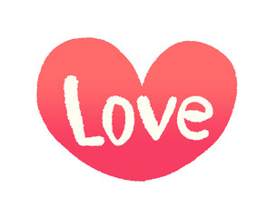 可愛い手書きLoveの文字とハートイラスト