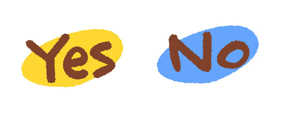 シンプルなYesとNoの手書き文字