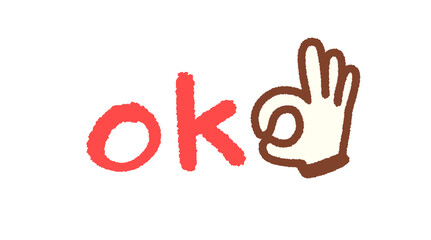 かわいい手描きのOK文字イラスト