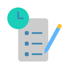 Obraz premium Timesheet Icon - Flat Color
