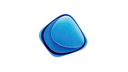 Abstract Blue Layers on White Background