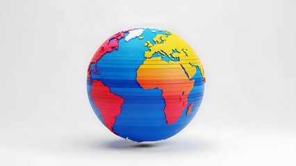 Vibrant 3d earth globe illustration