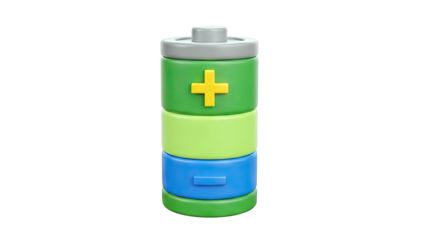 Stylized Battery Icon with Positive and Negative Terminals