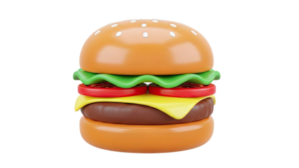 3D Rendered Cartoon Burger