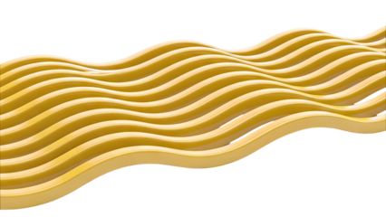 Abstract Yellow Wavy Ribbons