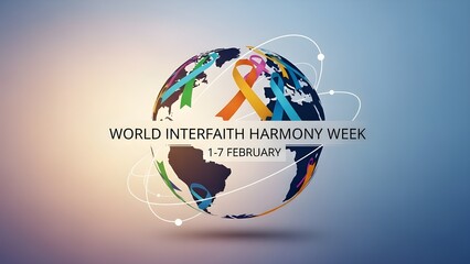A colorful globe with ribbons promoting World Interfaith Harmony Week
